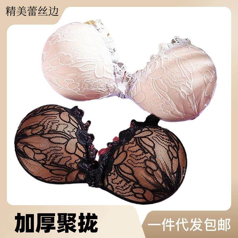 防滑硅胶蕾丝无肩带胸贴女士夏季防走光隐形加厚文胸婚纱隐形聚拢