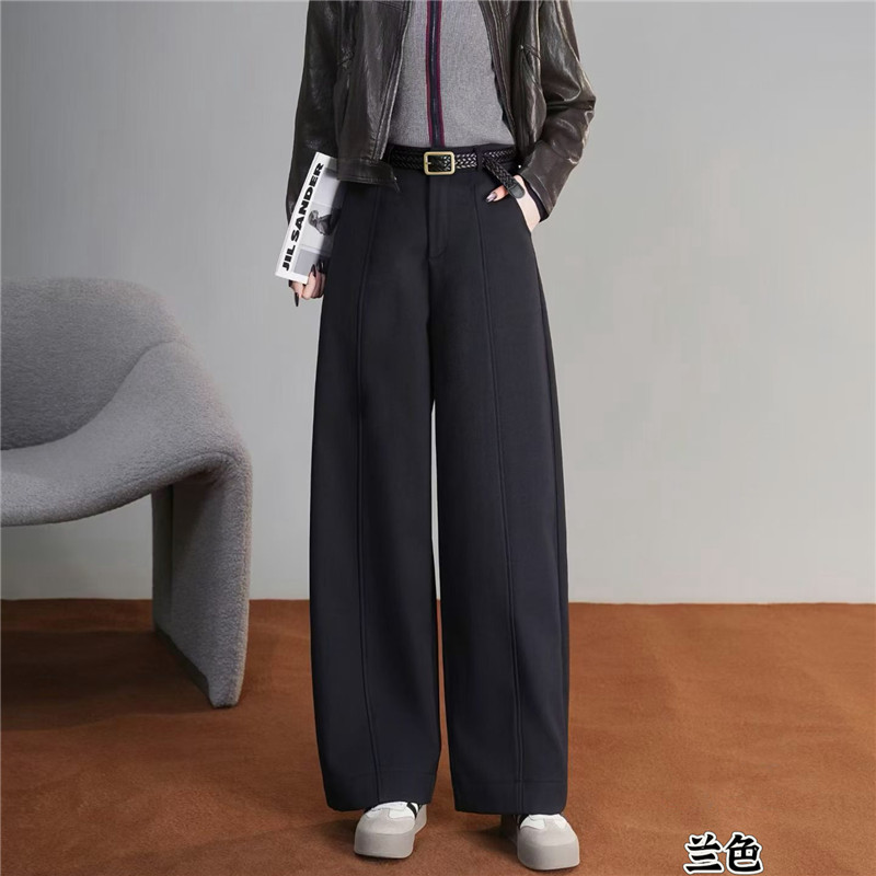 秋冬高腰显瘦休闲弯刀阔腿裤女