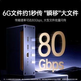 绿联TBT雷电5扩展坞Thunderbolt雷雳8K三屏异显Type C拓展80G坞站