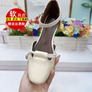 品牌真皮粗跟包头凉鞋女2026新款夏季舒适低跟软底女士妈妈高跟鞋