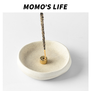 日式 香插侘寂风喷点摆件线香底座ins设计师样板房藏香线香底座