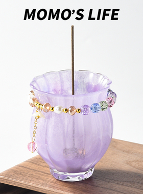 小众琉璃香炉珠串装饰香插香座线香底座家居创意中古香薰摆件