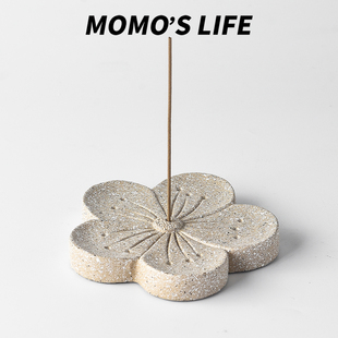 花朵造型水泥多功能盘香插线香底座香托香座桌面简约插香的盘子