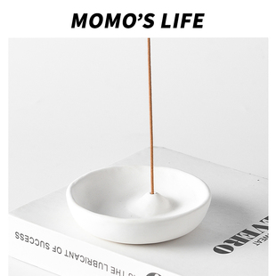 设计感北欧简约侘寂风香插香座香薰香插小众中古复古摆件线香底座