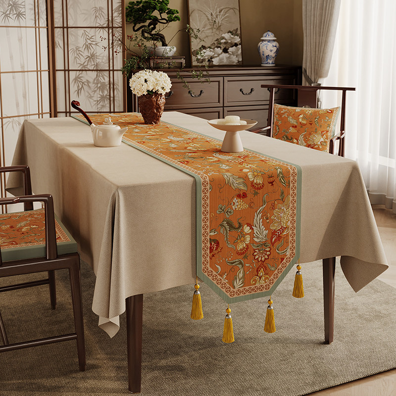 新中式茶席桌旗中国风茶桌垫布餐桌长条盖布2024新款茶几装饰盖布,居家布艺,桌旗,淘宝优惠券,粉丝福利购,淘宝优惠卷