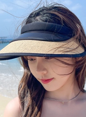户外沙滩防晒帽发箍式夏季韩版