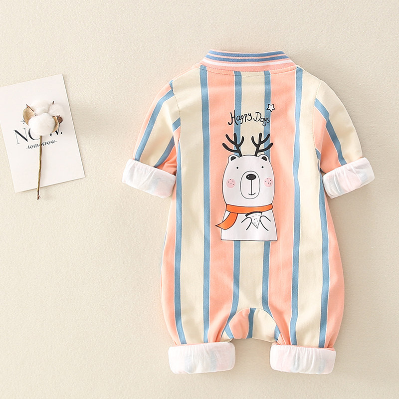 옷 봄 가을 귀여운 0-12개월 된  가을 점프수트 세련된 야외 장난꾸러기