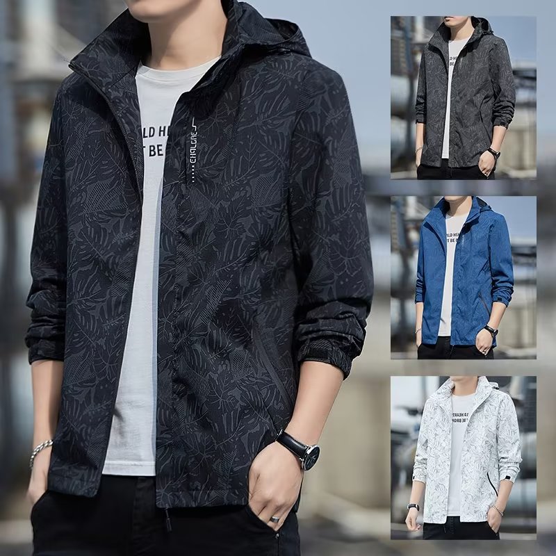 男装外套春秋季新款韩版潮流帅气休闲宽松运动连帽夹克外套冲锋衣