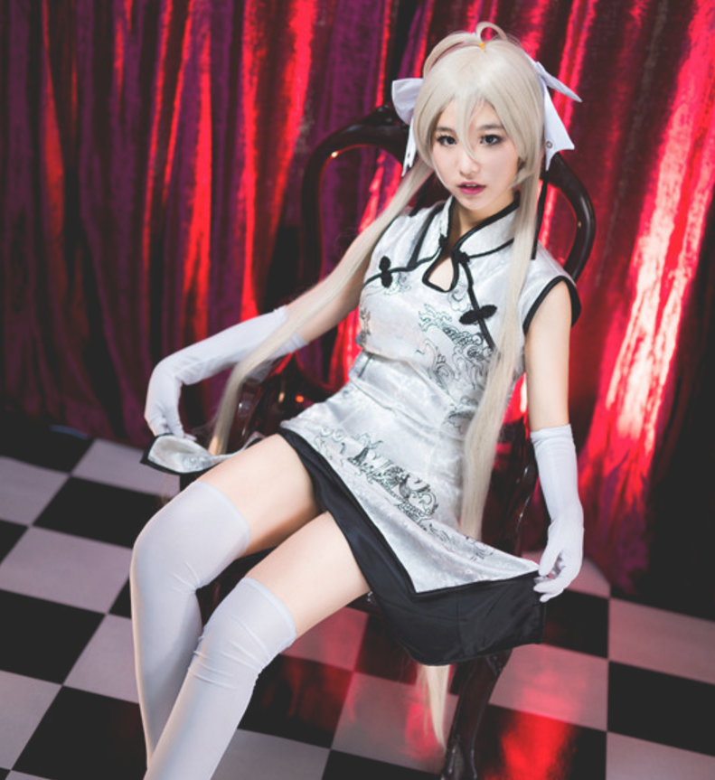 cosplay缘之空cos穹妹旗袍春日野穹服 动漫女装表演服古装龙图案