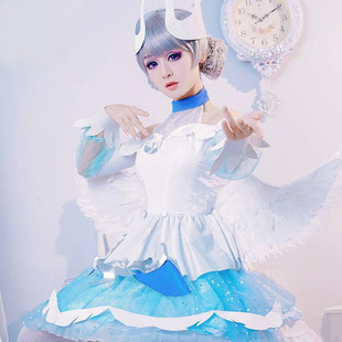 现货农药王者cos服小乔黑白天鹅之梦cosplay衣服女全套装动漫假发