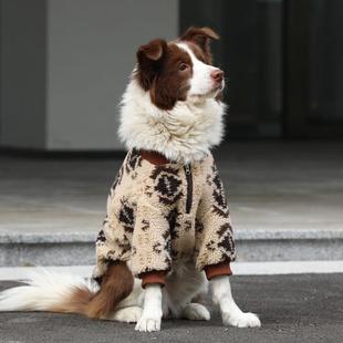 狗狗衣服大型犬加厚保暖羊羔绒棉衣金毛边牧拉布拉多圣诞衣服冬季