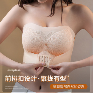 300斤肥婆无肩带内衣外扩显大抹胸款防滑聚拢防走光无痕大码文胸