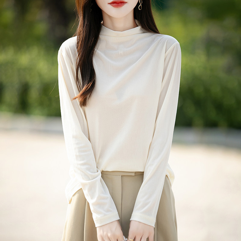 2025春秋冬新款丝绒女高领宽松显瘦简约内搭洋气外穿针织衫打底衫