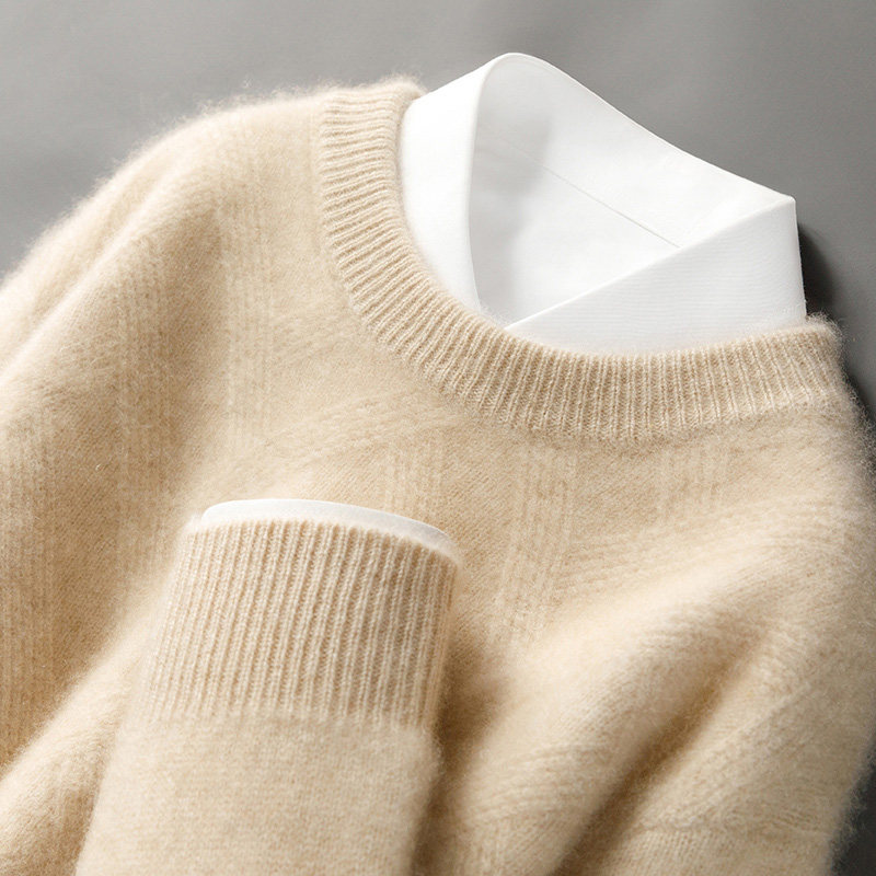 秋冬男100纯羊毛衫圆领加厚商务休闲套头衫打底保暖内搭针织毛衣,男装,羊绒套衫,淘宝优惠券,粉丝福利购,淘宝优惠卷