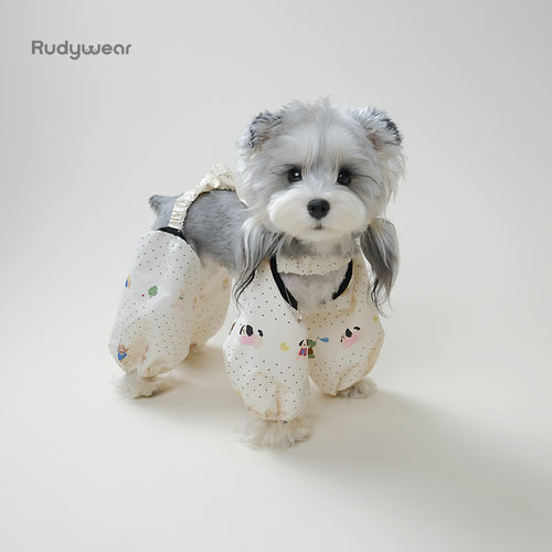 Rudywear宠物防尘裤遛弯裤春秋防脏防水四脚裤护腿小型犬狗狗衣服