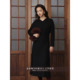 设计感100%全羊毛小黑裙长袖 芝美日禾 ROW风及简之境连袖 连衣裙