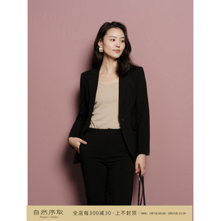 外套女 极简黑色套西OL通勤精纺全羊毛西装 芝美日禾 抗皱免烫系列