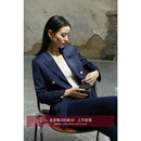 两件套小个子高级气质职业装 芝美日禾 女裤 套装 午夜蓝双排扣西装