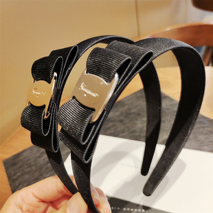 发箍女轻奢黑色布艺蝴蝶结头箍简约气质通勤压发发卡头饰轻奢发饰