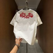 国风印花半袖 风生水起潮牌纯棉短袖 青年圆领t恤 新款 时尚 男士 夏季