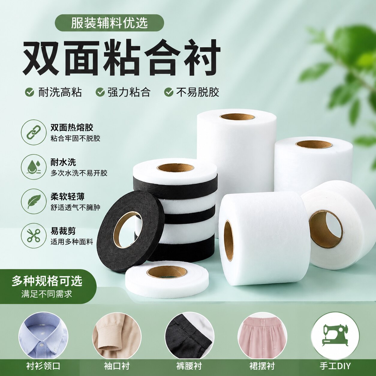 双面服装辅料衬布料带胶无纺布粘合衬拼布烫衬布做衣服的双面胶衬