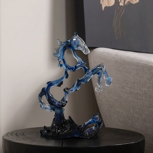 轻奢高档马到成功艺术摆件客厅电视柜办公室小众高级感马年装饰品
