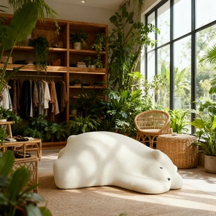 创意北极熊造型异形凳卡通坐凳家居装 饰摆件