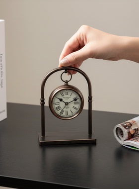 复古铁艺怀表放置架桌面摆件