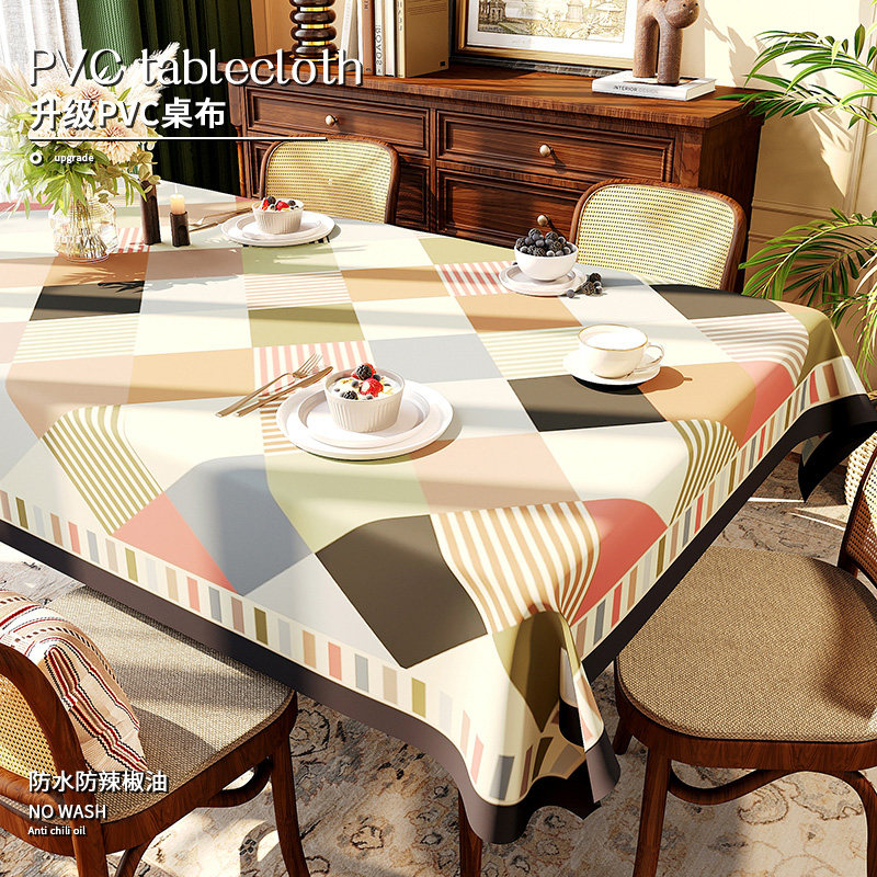 美式餐桌布防水防油免洗防烫pvc