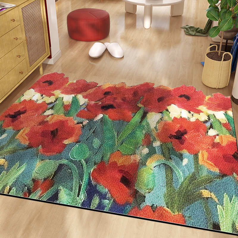 油画风免洗可擦入户地垫