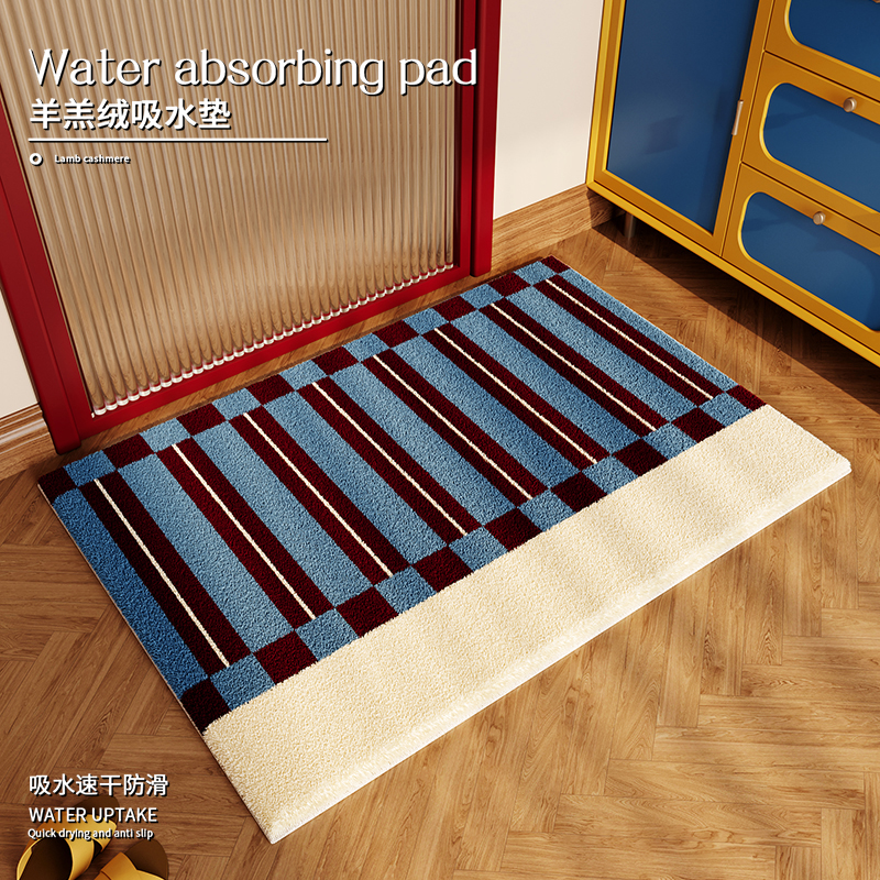 中古风浴室地垫卫生间门口厕所