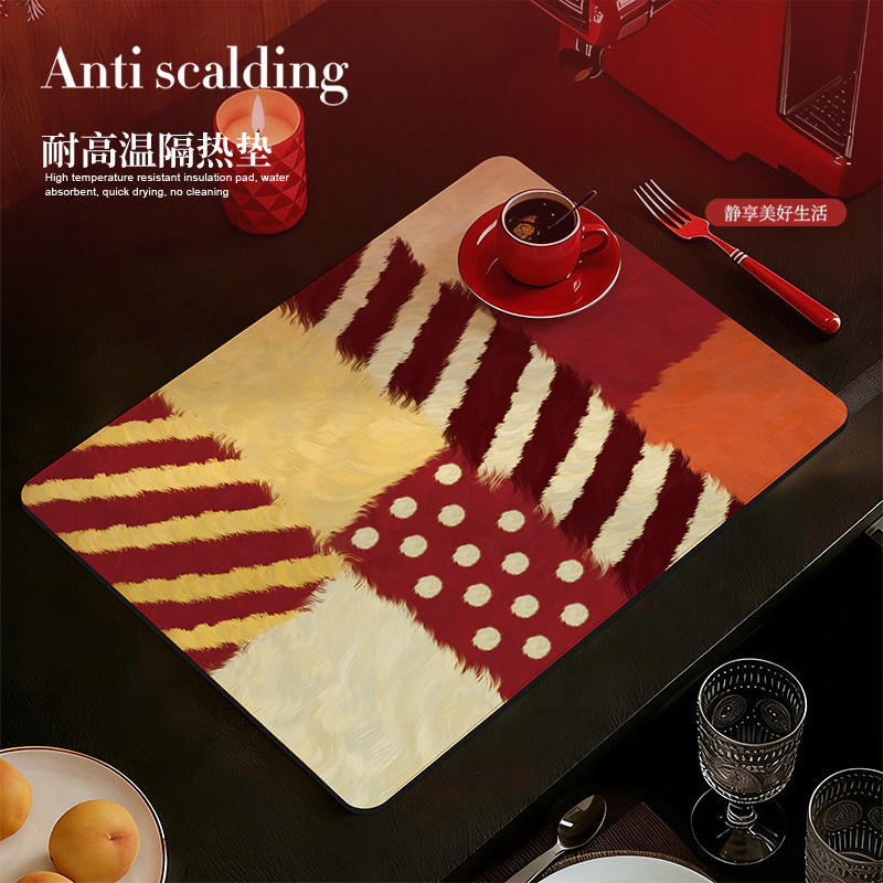 家用高级感厨房台面沥水垫速干吸水洗手吧台垫中古防滑隔热垫子,居家布艺,餐垫,淘宝优惠券,粉丝福利购,淘宝优惠卷