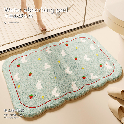 毛绒浴室地垫仿羊绒地毯卫生间