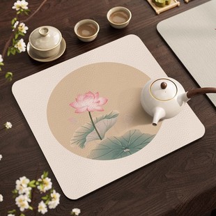 新中式杯垫中国风瞬吸速干桌旗吸水垫子茶几桌布禅意茶席茶台垫布