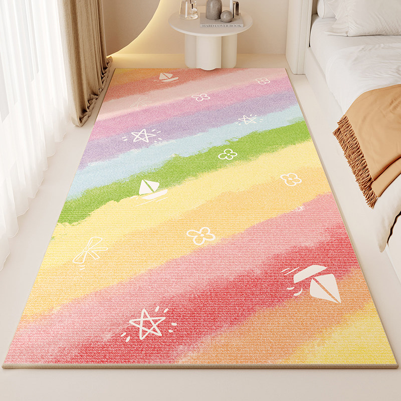 网红彩虹地毯卧室床边毯床尾床下脚垫公主房间衣帽间客厅飘窗地垫,居家布艺,地毯,淘宝优惠券,粉丝福利购,淘宝优惠卷