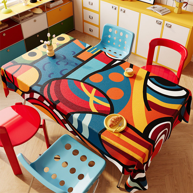 多巴胺桌布免洗防水防油防烫卡通pvc餐桌垫长方形茶几台布高级感,居家布艺,桌布,淘宝优惠券,粉丝福利购,淘宝优惠卷