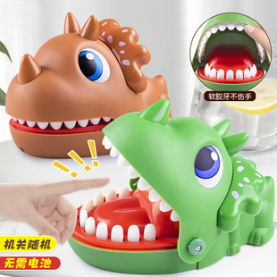 咬手指的大嘴巴鳄鱼玩具咬手恐龙拔牙儿童亲子整蛊玩具胶牙不伤手