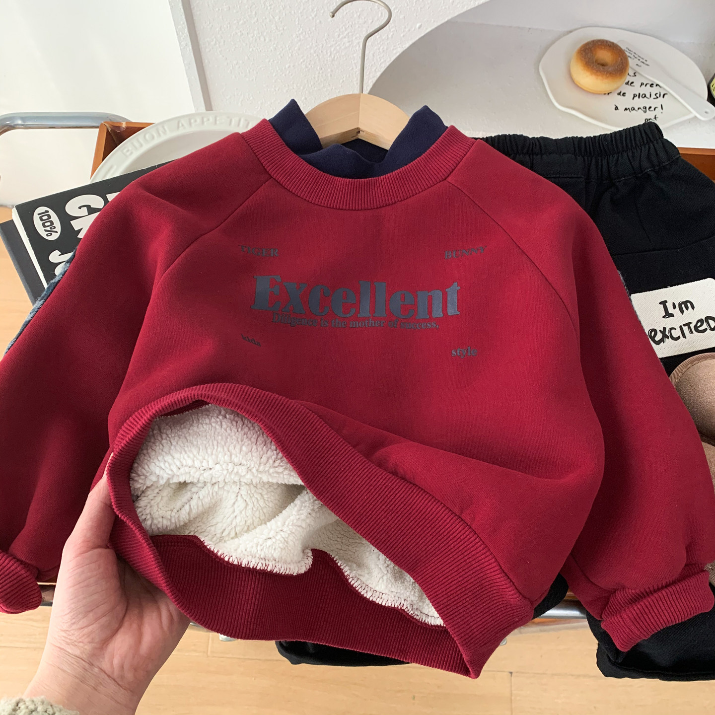 男童红色加绒卫衣2026春秋冬保暖半高领上衣男孩时尚假两件套头衫,童装/婴儿装/亲子装,卫衣/绒衫,淘宝优惠券,粉丝福利购,淘宝优惠卷