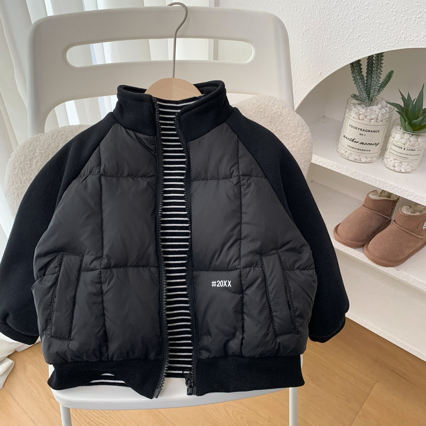 男童白鸭绒羽绒服外套2025新款儿童保暖棉服小童宝宝冬季立领棉衣