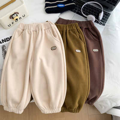 男孩纯棉休闲裤柔软加绒卫裤百搭