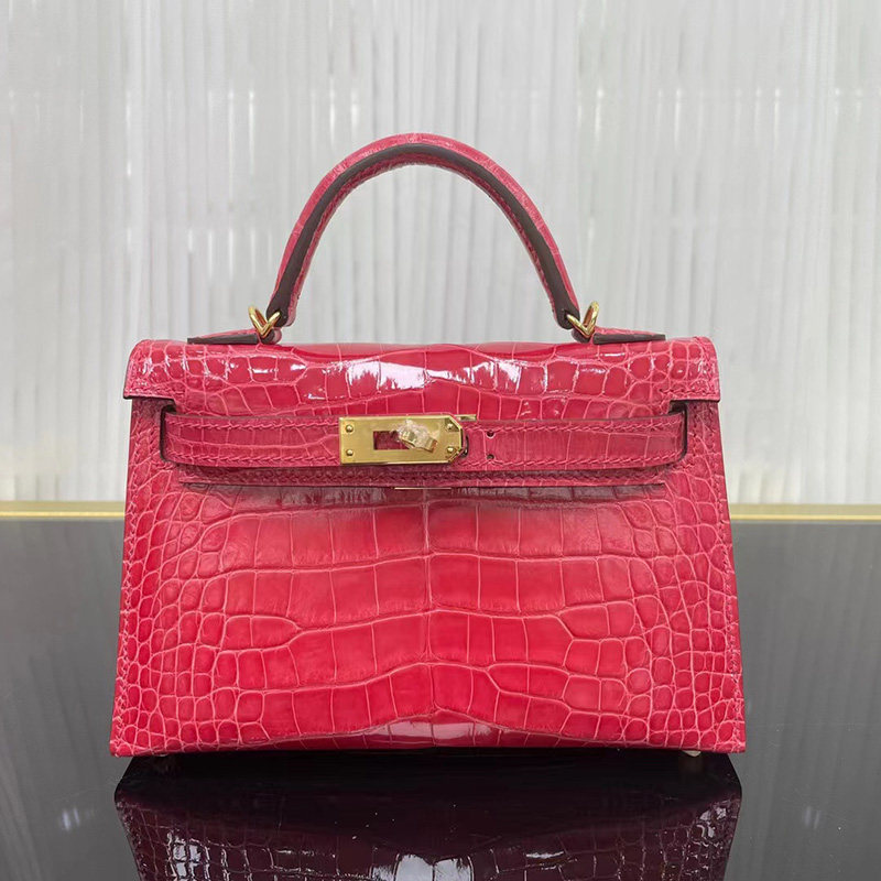 全手工包进口高光美洲鳄鱼皮KL凯莉二代19CM女士小号手提单肩小包,箱包皮具/热销女包/男包,小方包,淘宝优惠券,粉丝福利购,淘宝优惠卷