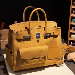 芝麻色cargo35大号帆布包女士手提包休闲手工缝高端私人定制铂金