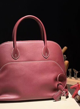 swift皮男士手提包bolide保龄球35手工包男款休闲皮包真皮红色系