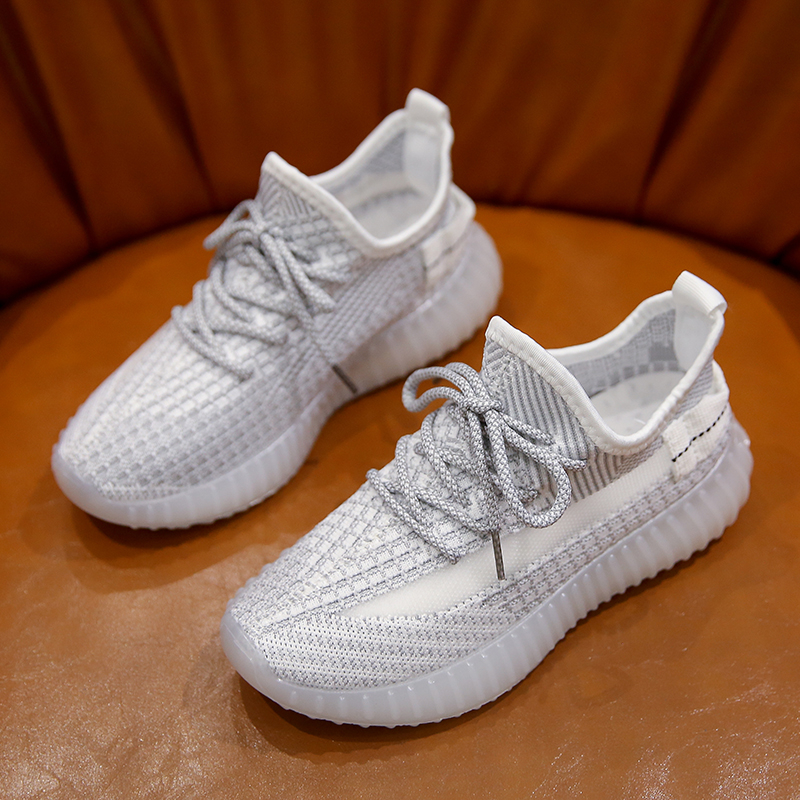 彩虹椰子鞋女满天星果冻底百搭跑步夏天透气网面小邹菊飞织运动鞋