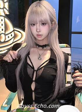 亚文化暗黑系性感v领蕾丝镂空针织衫女春季新款辣妹短款长袖上衣