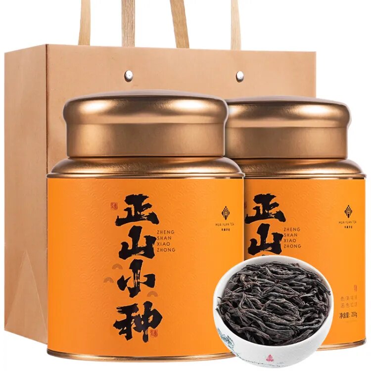 华源 茶叶武夷山正山小种红茶礼盒装500g罐装(250g*2罐) 新茶