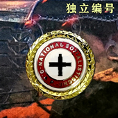 独立数字编号 送专属证书 镀金质小圆形徽章胸针合金小别针