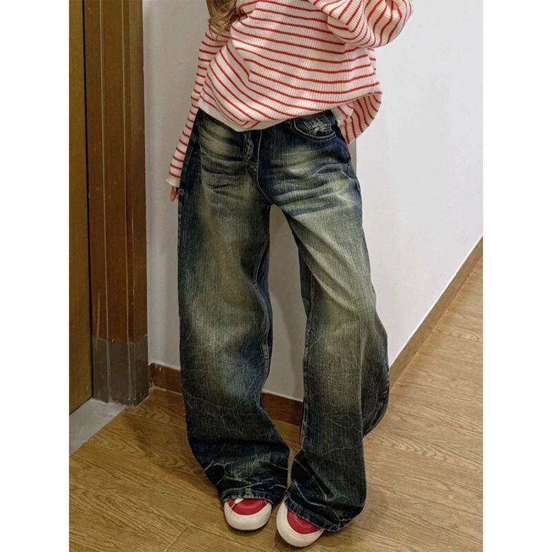 弯刀竹节牛仔裤女秋季新款长裤