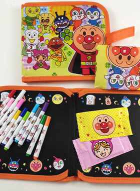 面包大脸超人画画板儿童涂鸦可擦幼儿小黑板便携反复用绘画本玩具