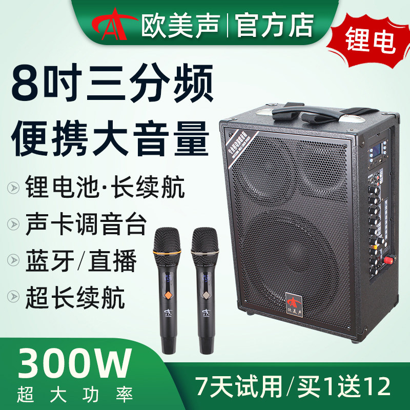 欧美声8寸三分频户外k歌背带音响图片